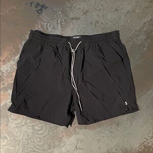 Todd Snyder Black Elastic Waist Shorts
